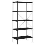 vidaXL Unitate cu rafturi pe 5 niveluri, negru, 80x40x163 cm vidaXL Unitate cu rafturi pe 5 niveluri, negru, 80x40x163 cm