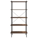 vidaXL Unitate de rafturi pe 5 niveluri negru și natural, 80x40x163 cm vidaXL Unitate de rafturi pe 5 niveluri negru și natural, 80x40x163 cm