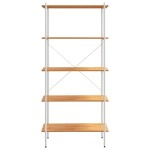 vidaXL Unitate cu rafturi pe 5 niveluri, alb și stejar, 80x40x163 cm vidaXL Unitate cu rafturi pe 5 niveluri, alb și stejar, 80x40x163 cm