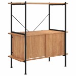 vidaXL Unitate rafturi cu 3 niveluri și dulap, 80x40x92 cm, oțel/ lemn vidaXL Unitate rafturi cu 3 niveluri și dulap, 80x40x92 cm, oțel/ lemn