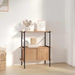 vidaXL Unitate rafturi cu 3 niveluri și dulap, 80x40x92 cm, oțel/ lemn vidaXL Unitate rafturi cu 3 niveluri și dulap, 80x40x92 cm, oțel/ lemn