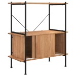 vidaXL Unitate rafturi cu 3 niveluri și dulap, 80x40x92 cm, oțel/ lemn vidaXL Unitate rafturi cu 3 niveluri și dulap, 80x40x92 cm, oțel/ lemn
