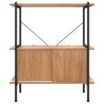 vidaXL Unitate rafturi cu 3 niveluri și dulap, 80x40x92 cm, oțel/ lemn vidaXL Unitate rafturi cu 3 niveluri și dulap, 80x40x92 cm, oțel/ lemn