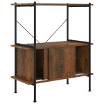 vidaXL Unitate rafturi cu 3 niveluri și dulap, 80x40x92 cm, oțel/ lemn vidaXL Unitate rafturi cu 3 niveluri și dulap, 80x40x92 cm, oțel/ lemn