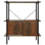 vidaXL Unitate rafturi cu 3 niveluri și dulap, 80x40x92 cm, oțel/ lemn vidaXL Unitate rafturi cu 3 niveluri și dulap, 80x40x92 cm, oțel/ lemn
