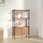 vidaXL Unitate rafturi cu 4 niveluri și dulap, 80x40x130 cm oțel&lemn vidaXL Unitate rafturi cu 4 niveluri și dulap, 80x40x130 cm oțel&lemn
