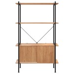 vidaXL Unitate rafturi cu 4 niveluri și dulap, 80x40x130 cm oțel&lemn vidaXL Unitate rafturi cu 4 niveluri și dulap, 80x40x130 cm oțel&lemn