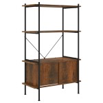 vidaXL Unitate rafturi cu 4 niveluri și dulap, 80x40x130 cm oțel&lemn vidaXL Unitate rafturi cu 4 niveluri și dulap, 80x40x130 cm oțel&lemn