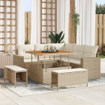 vidaXL Set de canapele pentru grădină cu pernă 8 pcs bej și crem