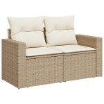 vidaXL Set de canapele pentru grădină cu pernă 9 pcs bej și crem