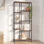 vidaXL Bibliotecă, 80x30x180 cm, oțel și lemn prelucrat vidaXL Bibliotecă, 80x30x180 cm, oțel și lemn prelucrat