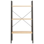 vidaXL Raft cu 3 niveluri, maro deschis / negru, 56x35x108 cm vidaXL Raft cu 3 niveluri, maro deschis / negru, 56x35x108 cm