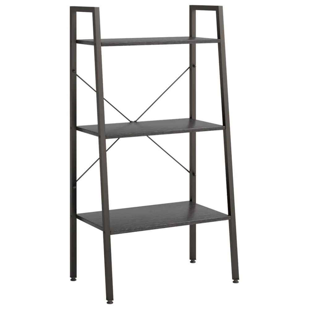vidaXL Raft de sine stătător cu 3 niveluri, negru, 56x35x108 cm
