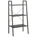 vidaXL Raft de sine stătător cu 3 niveluri, negru, 56x35x108 cm vidaXL Raft de sine stătător cu 3 niveluri, negru, 56x35x108 cm