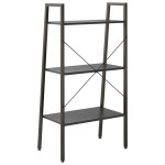 vidaXL Raft de sine stătător cu 3 niveluri, negru, 56x35x108 cm vidaXL Raft de sine stătător cu 3 niveluri, negru, 56x35x108 cm