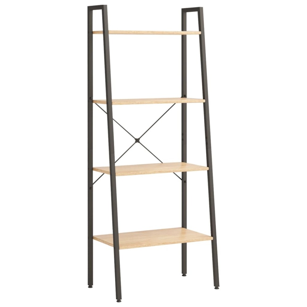 vidaXL Raft vertical cu 4 niveluri, maro deschis/negru, 56x35x140 cm