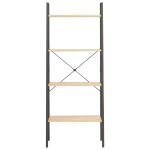 vidaXL Raft vertical cu 4 niveluri, maro deschis/negru, 56x35x140 cm vidaXL Raft vertical cu 4 niveluri, maro deschis/negru, 56x35x140 cm