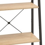 vidaXL Raft vertical cu 4 niveluri, maro deschis/negru, 56x35x140 cm vidaXL Raft vertical cu 4 niveluri, maro deschis/negru, 56x35x140 cm