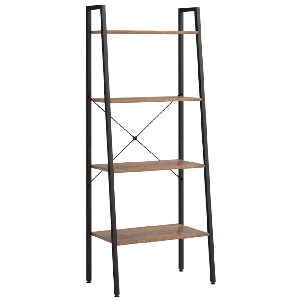 vidaXL Raft vertical cu 4 niveluri, maro închis și negru, 56x35x140 cm