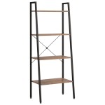 vidaXL Raft vertical cu 4 niveluri, maro închis și negru, 56x35x140 cm vidaXL Raft vertical cu 4 niveluri, maro închis și negru, 56x35x140 cm