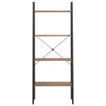 vidaXL Raft vertical cu 4 niveluri, maro închis și negru, 56x35x140 cm vidaXL Raft vertical cu 4 niveluri, maro închis și negru, 56x35x140 cm