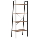 vidaXL Raft vertical cu 4 niveluri, maro închis și negru, 56x35x140 cm vidaXL Raft vertical cu 4 niveluri, maro închis și negru, 56x35x140 cm