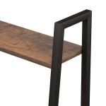 vidaXL Raft vertical cu 4 niveluri, maro închis și negru, 56x35x140 cm vidaXL Raft vertical cu 4 niveluri, maro închis și negru, 56x35x140 cm