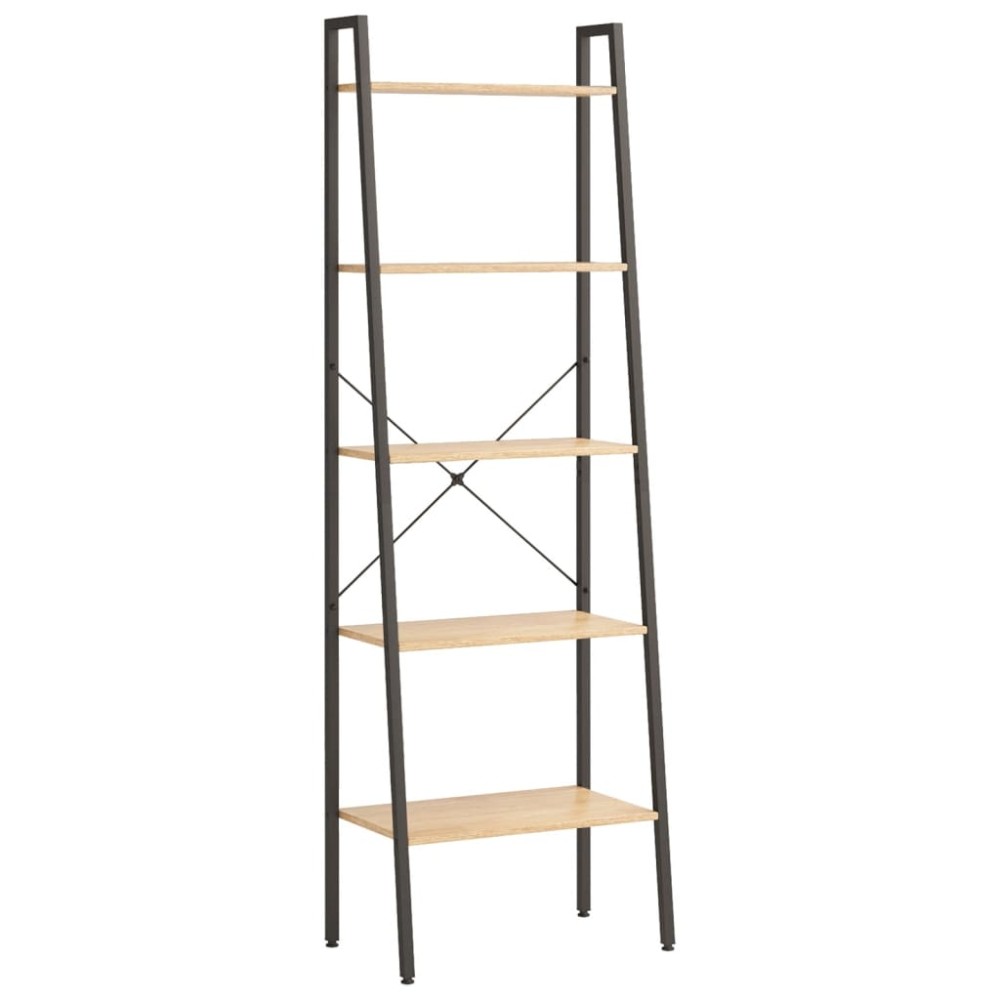 vidaXL Raft vertical cu 5 niveluri, maro deschis/negru, 56x35x174 cm