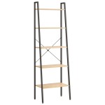 vidaXL Raft vertical cu 5 niveluri, maro deschis/negru, 56x35x174 cm