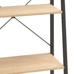 vidaXL Raft vertical cu 5 niveluri, maro deschis/negru, 56x35x174 cm