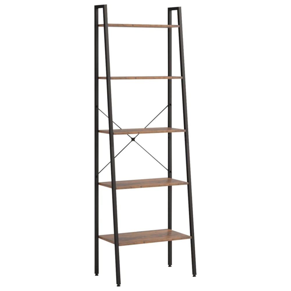 vidaXL Raft vertical cu 5 niveluri, maro închis și negru, 56x35x174 cm