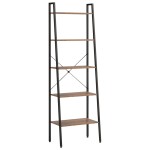 vidaXL Raft vertical cu 5 niveluri, maro închis și negru, 56x35x174 cm vidaXL Raft vertical cu 5 niveluri, maro închis și negru, 56x35x174 cm