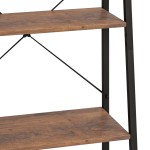 vidaXL Raft vertical cu 5 niveluri, maro închis și negru, 56x35x174 cm vidaXL Raft vertical cu 5 niveluri, maro închis și negru, 56x35x174 cm