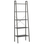 vidaXL Raft de sine stătător cu 5 niveluri, negru, 56x35x174 cm vidaXL Raft de sine stătător cu 5 niveluri, negru, 56x35x174 cm
