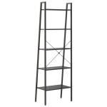 vidaXL Raft de sine stătător cu 5 niveluri, negru, 56x35x174 cm vidaXL Raft de sine stătător cu 5 niveluri, negru, 56x35x174 cm