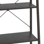 vidaXL Raft de sine stătător cu 5 niveluri, negru, 56x35x174 cm vidaXL Raft de sine stătător cu 5 niveluri, negru, 56x35x174 cm
