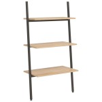 vidaXL Raft înclinat cu 3 niveluri maro deschis și negru 64x34x116 cm