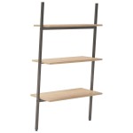 vidaXL Raft înclinat cu 3 niveluri maro deschis și negru 64x34x116 cm