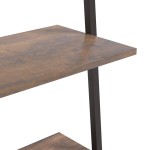 vidaXL Raft înclinat cu 3 niveluri maro închis și negru 64x34x116 cm vidaXL Raft înclinat cu 3 niveluri maro închis și negru 64x34x116 cm