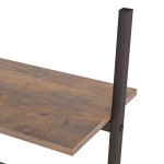 vidaXL Raft înclinat cu 3 niveluri maro închis și negru 64x34x116 cm vidaXL Raft înclinat cu 3 niveluri maro închis și negru 64x34x116 cm