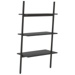 vidaXL Raft sprijinit, cu 3 niveluri, negru, 64x34x116 cm vidaXL Raft sprijinit, cu 3 niveluri, negru, 64x34x116 cm