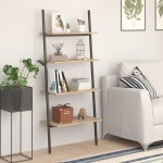 vidaXL Raft înclinat cu 4 niveluri maro deschis / negru 64x34x150,5 cm vidaXL Raft înclinat cu 4 niveluri maro deschis / negru 64x34x150,5 cm