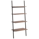 vidaXL Raft înclinat cu 4 niveluri maro închis / negru 64x34x150,5 cm vidaXL Raft înclinat cu 4 niveluri maro închis / negru 64x34x150,5 cm