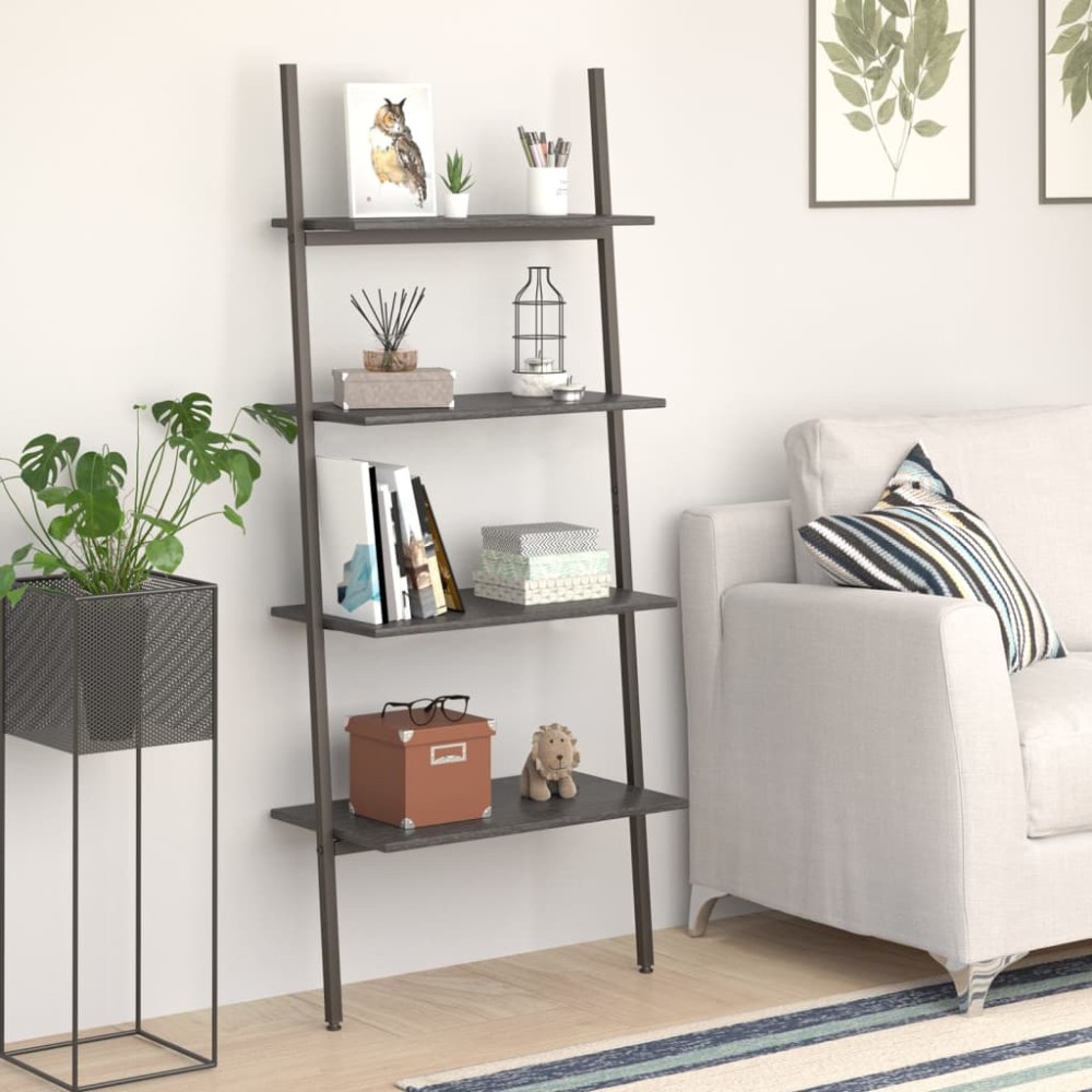 vidaXL Raft înclinat, cu 4 niveluri, negru, 64x34x150,5 cm