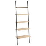 vidaXL Raft înclinat cu 5 niveluri maro deschis / negru 64x34x185,5 cm vidaXL Raft înclinat cu 5 niveluri maro deschis / negru 64x34x185,5 cm