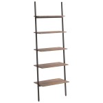 vidaXL Raft înclinat cu 5 niveluri maro închis / negru 64x34x185,5 cm