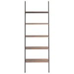vidaXL Raft înclinat cu 5 niveluri maro închis / negru 64x34x185,5 cm