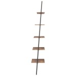 vidaXL Raft înclinat cu 5 niveluri maro închis / negru 64x34x185,5 cm