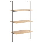 vidaXL Raft înclinat cu 3 niveluri maro deschis / negru 64x35x120,5 cm