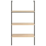 vidaXL Raft înclinat cu 3 niveluri maro deschis / negru 64x35x120,5 cm